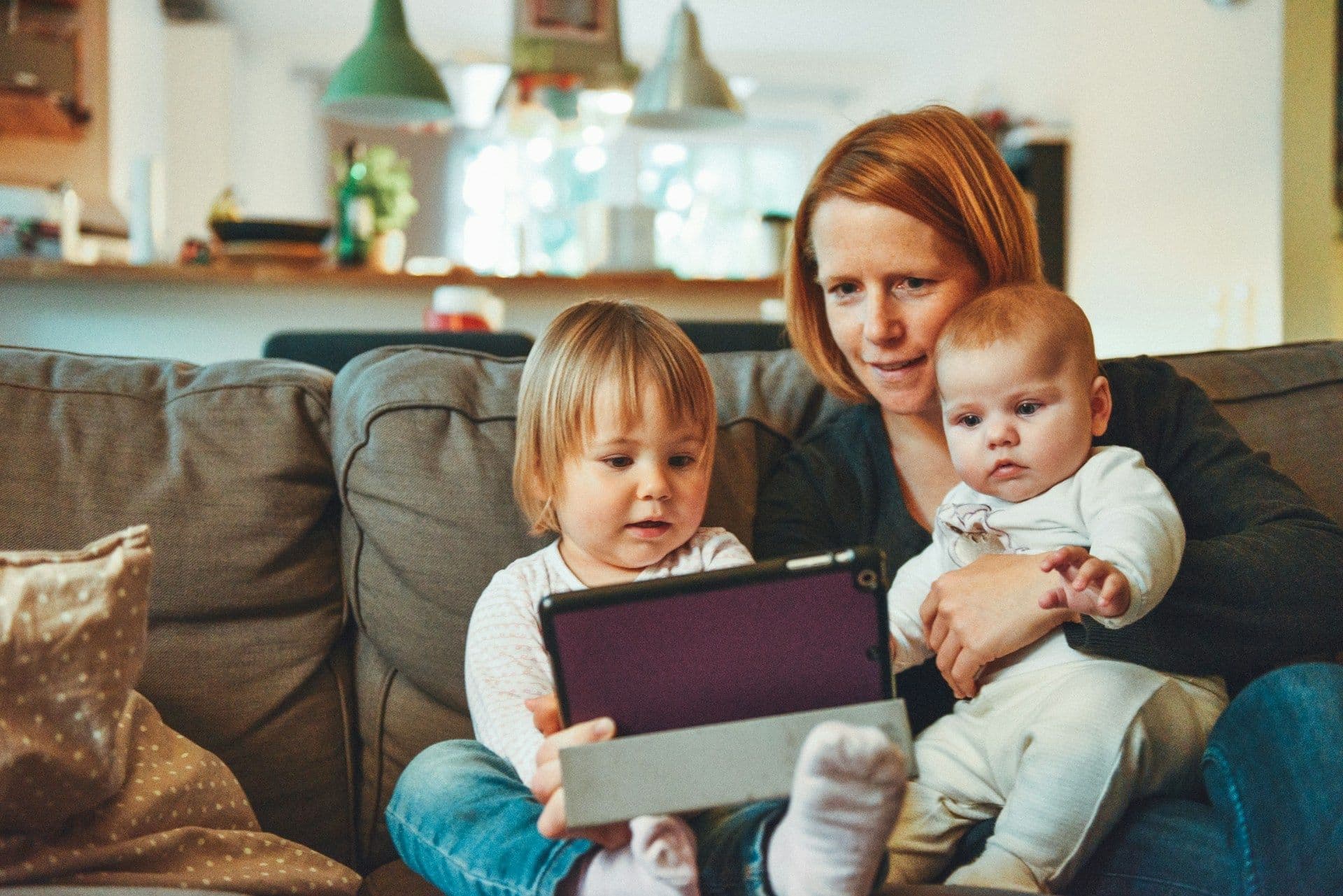 Woman with her children